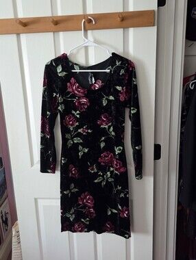 Vintage Y2K Molly Malloy Velvet Midi Bodycon Dress